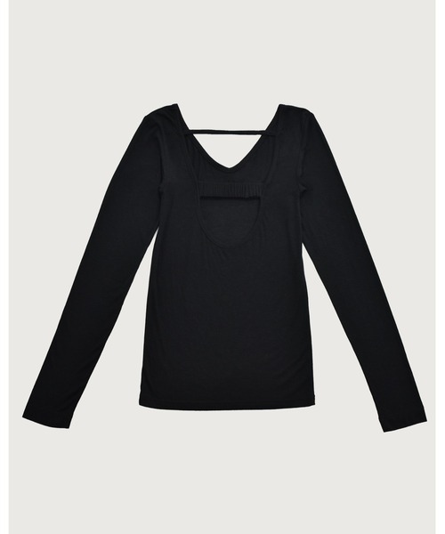 kiehtova(キエトヴァ)の「【kiehtova】BACK OPEN TOPS/バックオープントップス(Tシャツ/カットソー・レディース・ブラック/ベージュ・FREE)」の7枚目の写真