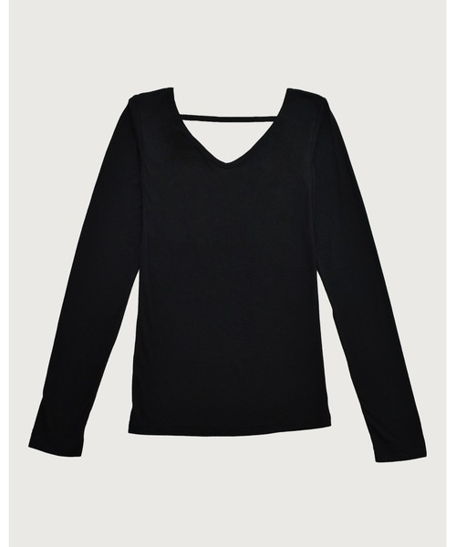 kiehtova(キエトヴァ)の「【kiehtova】BACK OPEN TOPS/バックオープントップス(Tシャツ/カットソー・レディース・ブラック/ベージュ・FREE)」の11枚目の写真