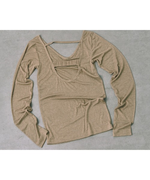 kiehtova(キエトヴァ)の「【kiehtova】BACK OPEN TOPS/バックオープントップス(Tシャツ/カットソー・レディース・ブラック/ベージュ・FREE)」の15枚目の写真