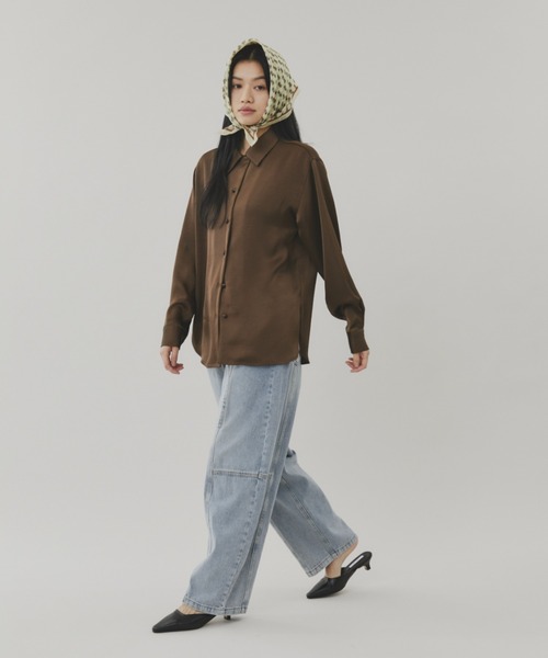 FUULLY STUDIO（フーリィーステューディオ）の「切り替えバレルデニムパンツ（デニムパンツ・レディース・ベージュ/ネイビー/ライトブルー・FREE）」の15枚目の写真