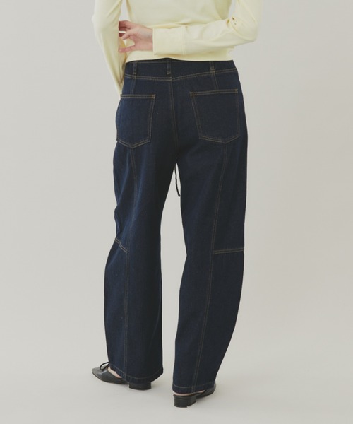 FUULLY STUDIO（フーリィーステューディオ）の「切り替えバレルデニムパンツ（デニムパンツ・レディース・ベージュ/ネイビー/ライトブルー・FREE）」の20枚目の写真