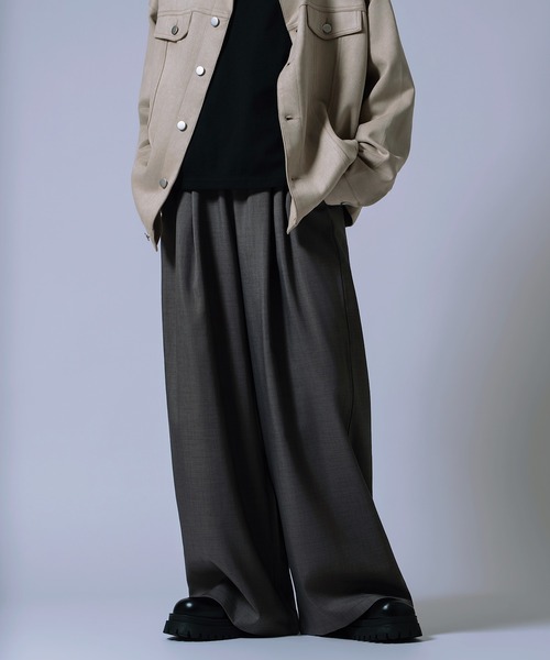 improves(インプローブス)の「【Unisex】リラックス イージーパンツ(スラックス・メンズ・ブラック/チャコール/ベージュ/ブラウン・MEDIUM/LARGE)」の2枚目の写真