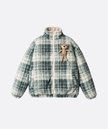 U:UME（ユーム）の「Toy Bear Applique Check Down Jacket（ダウンジャケット/コート）」