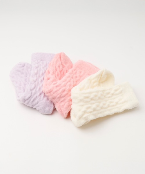 URBAN CHERRY（アーバンチェリー）の「【3足セット】もこもこマルチカラールームソックス（ソックス/靴下・キッズ・ピンク・S/M）」の6枚目の写真
