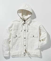 1PIU1UGUALE3  RELAX （ウノピゥウノウグァーレトレ リラックス）の「1PIU1UGUALE3 RELAX × Mark Gonzales(ウノピゥウノウグァーレトレ リラックス)アップリケジョグデニムジャケット（デニムジャケット）」