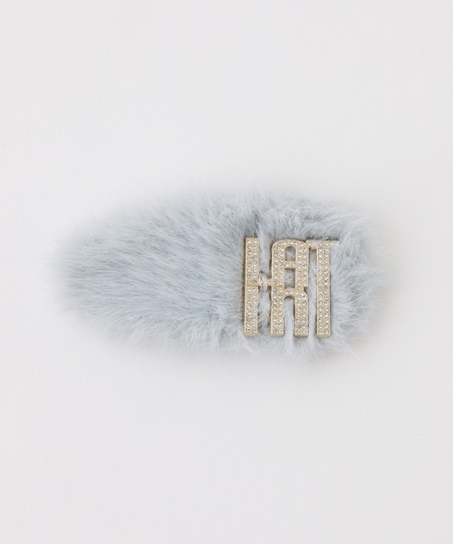 one after another NICE CLAUP(ワンアフターアナザーナイスクラップ)の「【Latini】ファーパッチンピン(バレッタ/ヘアクリップ・レディース・ホワイト/ピンク/ブラック/サックスブルー・FREE)」の1枚目の写真