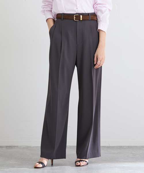 IENA（イエナ）の「ウォッシャブル ジョーゼットスラックス（スラックス・レディース・ブラック/チャコールグレー/ベージュ・34/36/38/40）」の2枚目の写真