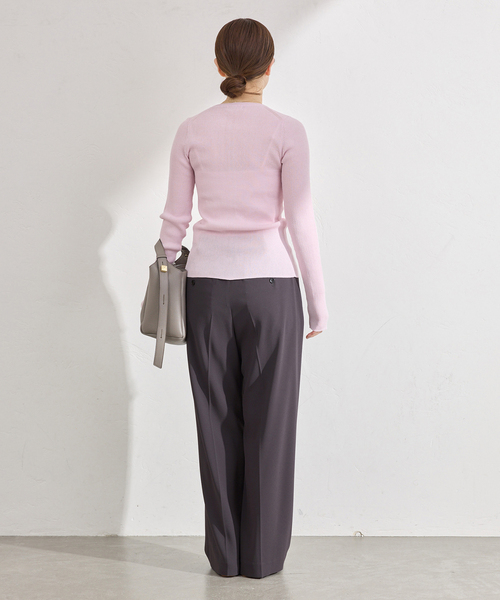 IENA（イエナ）の「ウォッシャブル ジョーゼットスラックス（スラックス・レディース・ブラック/チャコールグレー/ベージュ・34/36/38/40）」の6枚目の写真