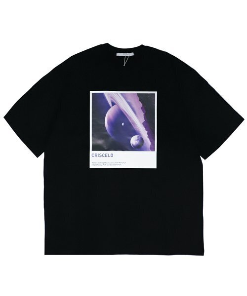 CRISCELO(クリスチェロ)の「(ユニセックス) プラネット 半袖Tシャツ - (ブラック 20番手 オーバーサイズ)(Tシャツ/カットソー・メンズ・その他・M/L)」の1枚目の写真