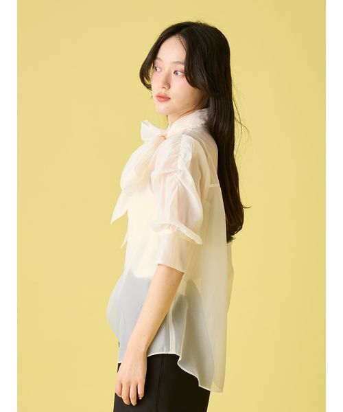 LILY BROWN（リリーブラウン）の「オーガンザボウタイブラウス（シャツ/ブラウス・レディース・アイボリー/その他/チャコールグレー/ピンク・F）」の22枚目の写真