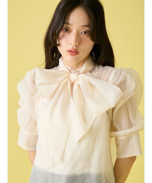 オーガンザボウタイブラウス（シャツ/ブラウス）｜LILY BROWN（リリー