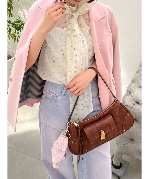 LILY BROWN（リリーブラウン）の「オーガンザボウタイブラウス（シャツ/ブラウス・レディース・アイボリー/その他/チャコールグレー/ピンク・F）」の6枚目の写真