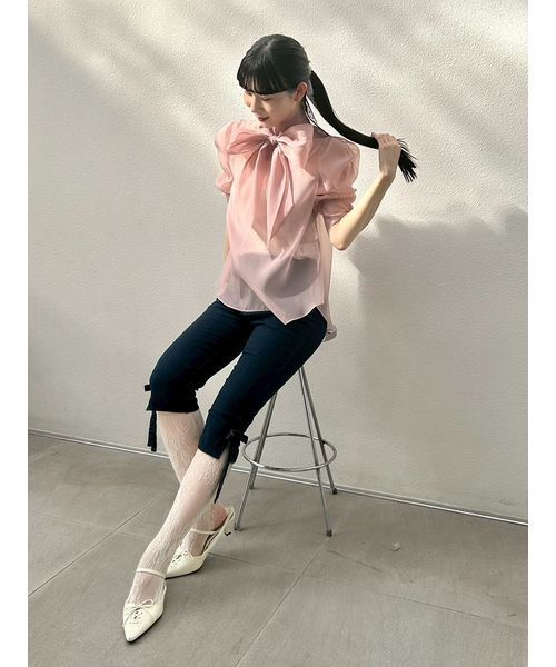 LILY BROWN（リリーブラウン）の「オーガンザボウタイブラウス（シャツ/ブラウス・レディース・アイボリー/その他/チャコールグレー/ピンク・F）」の11枚目の写真