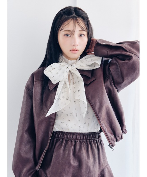 LILY BROWN（リリーブラウン）の「オーガンザボウタイブラウス（シャツ/ブラウス・レディース・アイボリー/その他/チャコールグレー/ピンク・F）」の16枚目の写真