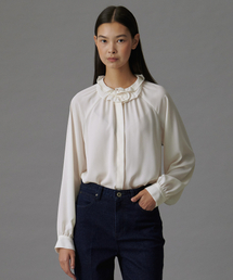 70s RUFFLE BLOUSE IVORY
