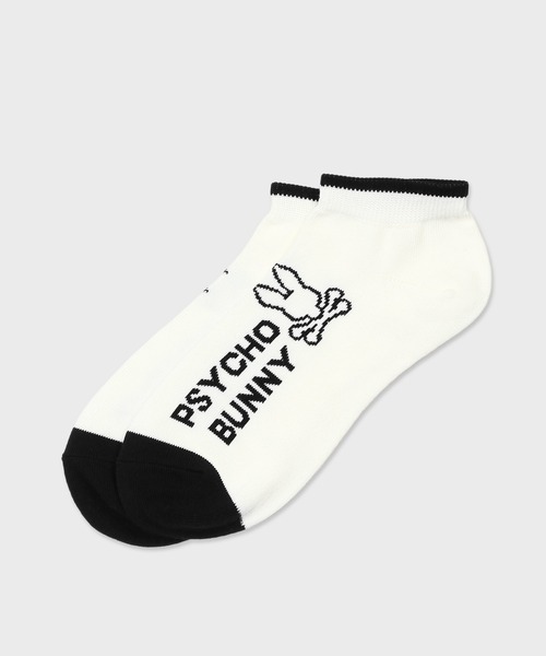 Psycho Bunny（サイコバニー）の「[GOLF]アウトラインバニー アンクルソックス（ソックス/靴下・メンズ・ホワイト/ネイビー/ブラック・25-27）」の2枚目の写真