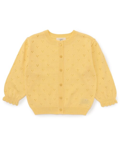 Seraph(セラフ)の「【洗える】ハート柄編みカーディガン_ジュニア対応(カーディガン/ボレロ・キッズ・アイボリー/イエロー/ピンク・70/80/90/100/110/120/130/140)」の2枚目の写真