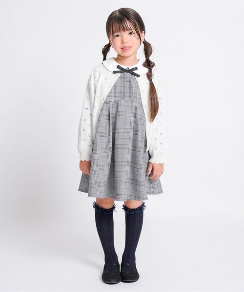 Seraph(セラフ)の「【洗える】ハート柄編みカーディガン_ジュニア対応(カーディガン/ボレロ・キッズ・アイボリー/イエロー/ピンク・70/80/90/100/110/120/130/140)」の4枚目の写真