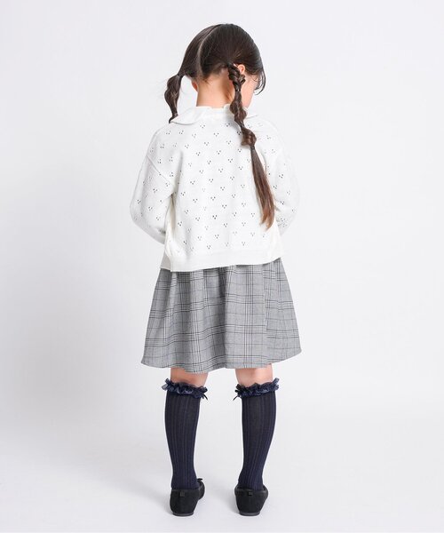 Seraph(セラフ)の「【洗える】ハート柄編みカーディガン_ジュニア対応(カーディガン/ボレロ・キッズ・アイボリー/イエロー/ピンク・70/80/90/100/110/120/130/140)」の5枚目の写真