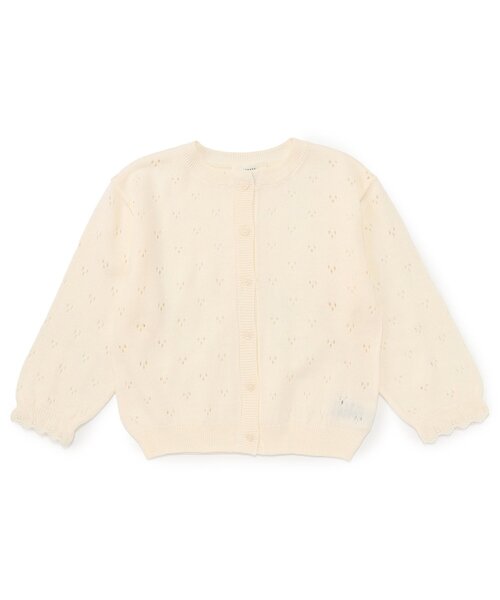 Seraph(セラフ)の「【洗える】ハート柄編みカーディガン_ジュニア対応(カーディガン/ボレロ・キッズ・アイボリー/イエロー/ピンク・70/80/90/100/110/120/130/140)」の6枚目の写真