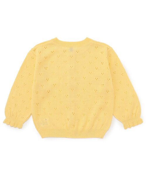 Seraph(セラフ)の「【洗える】ハート柄編みカーディガン_ジュニア対応(カーディガン/ボレロ・キッズ・アイボリー/イエロー/ピンク・70/80/90/100/110/120/130/140)」の9枚目の写真