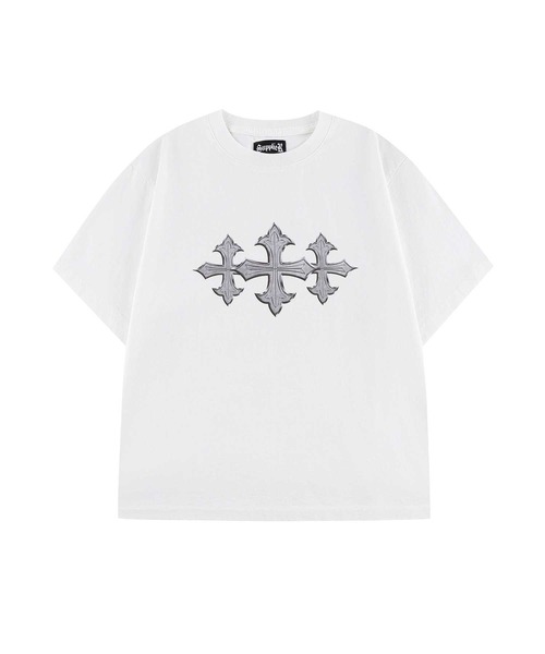 SUPPLIER(サプライヤー)の「Tシャツ|Chrome Triple Cross Tee|SUPPLIER(Tシャツ/カットソー・メンズ・ホワイト・XX-LARGE/X-LARGE/LARGE/MEDIUM/SMALL)」の1枚目の写真
