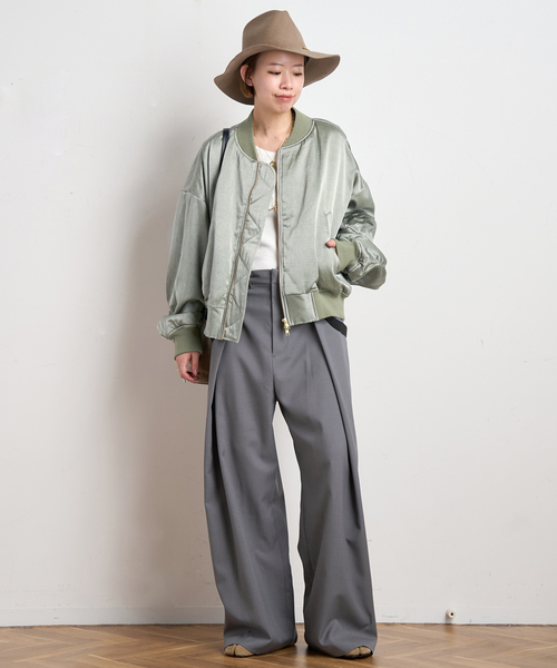 PROVOKE （プロヴォーク）の「【PROVOKE/プロヴォーク】pigment short MA-1（MA-1・レディース・カーキ/ベージュ・FREE）」の5枚目の写真