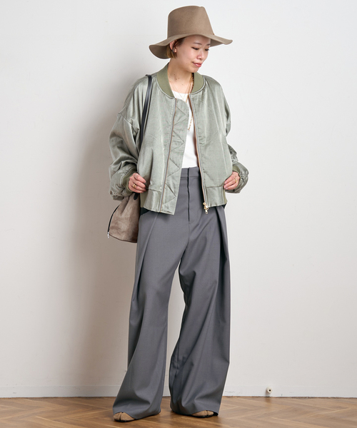 PROVOKE （プロヴォーク）の「【PROVOKE/プロヴォーク】pigment short MA-1（MA-1・レディース・カーキ/ベージュ・FREE）」の6枚目の写真