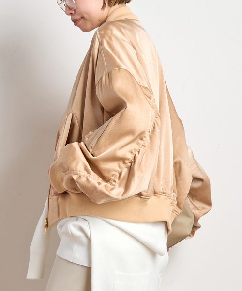 PROVOKE （プロヴォーク）の「【PROVOKE/プロヴォーク】pigment short MA-1（MA-1・レディース・カーキ/ベージュ・FREE）」の9枚目の写真