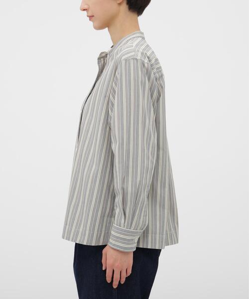 MHL.(エムエイチエル)の「PYJAMA STRIPE COTTON SHIRT(シャツ/ブラウス・レディース・グレー・1/2)」の11枚目の写真