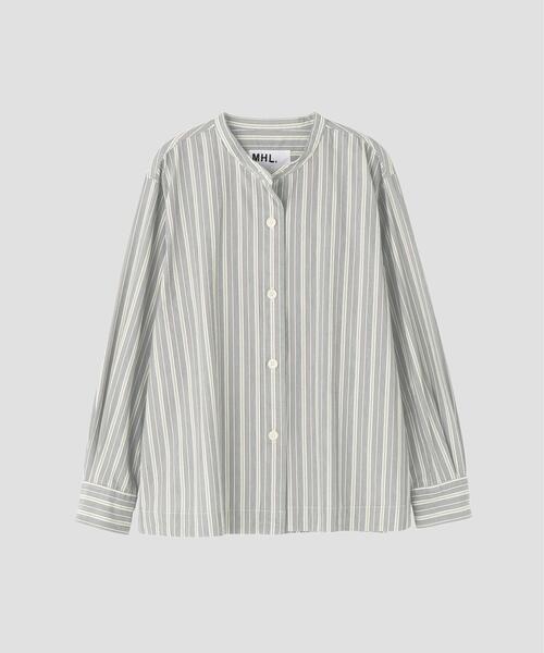MHL.(エムエイチエル)の「PYJAMA STRIPE COTTON SHIRT(シャツ/ブラウス・レディース・グレー・1/2)」の12枚目の写真