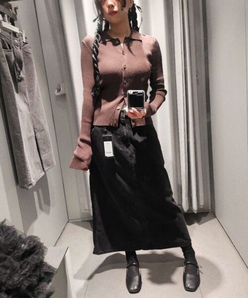 MUSINSA STANDARD WOMAN（ムシンサスタンダードウーマン）の「ウィメンズバーティカルクロシェスリムカラードカーディガン[トープ]（カーディガン/ボレロ・レディース・その他・LARGE/MEDIUM/SMALL/X-SMALL）」の6枚目の写真