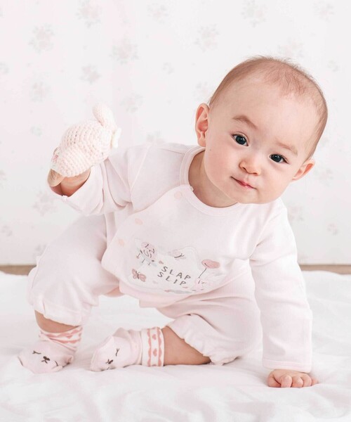SLAP SLIP BABY(スラップスリップベビー)の「アニマルクマウサギ恐竜お星さまパッチ2WAYオールベビー(50~70cm)(ロンパース・キッズ・ブルー系その他/ピンク/ベージュ系その他・FREE)」の6枚目の写真