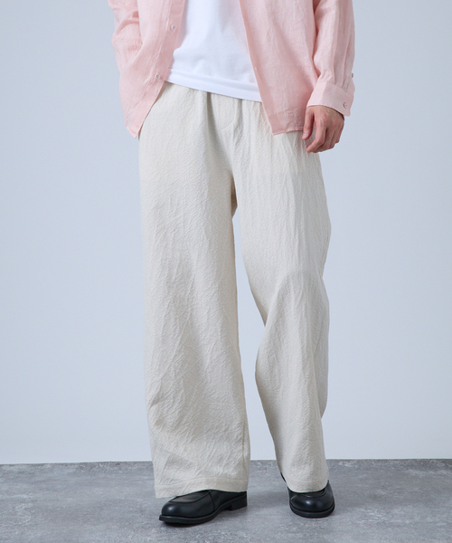 B.C STOCK(ベーセーストック)の「Deux Allures / ドゥ アリュール SASHIKO リラックスパンツ(スラックス・メンズ・ブラック/アイボリー/ブルー・FREE)」の10枚目の写真