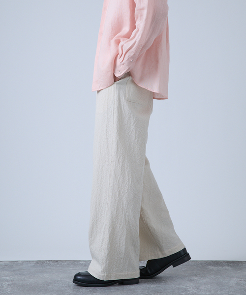 B.C STOCK(ベーセーストック)の「Deux Allures / ドゥ アリュール SASHIKO リラックスパンツ(スラックス・メンズ・ブラック/アイボリー/ブルー・FREE)」の11枚目の写真