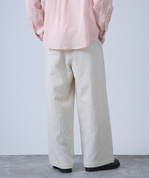 B.C STOCK(ベーセーストック)の「Deux Allures / ドゥ アリュール SASHIKO リラックスパンツ(スラックス・メンズ・ブラック/アイボリー/ブルー・FREE)」の12枚目の写真