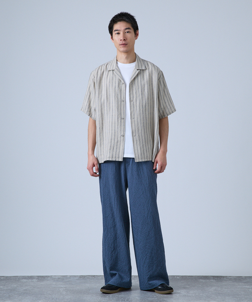 B.C STOCK(ベーセーストック)の「Deux Allures / ドゥ アリュール SASHIKO リラックスパンツ(スラックス・メンズ・ブラック/アイボリー/ブルー・FREE)」の13枚目の写真
