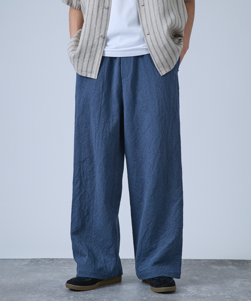 B.C STOCK(ベーセーストック)の「Deux Allures / ドゥ アリュール SASHIKO リラックスパンツ(スラックス・メンズ・ブラック/アイボリー/ブルー・FREE)」の14枚目の写真