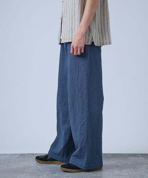 B.C STOCK(ベーセーストック)の「Deux Allures / ドゥ アリュール SASHIKO リラックスパンツ(スラックス・メンズ・ブラック/アイボリー/ブルー・FREE)」の15枚目の写真