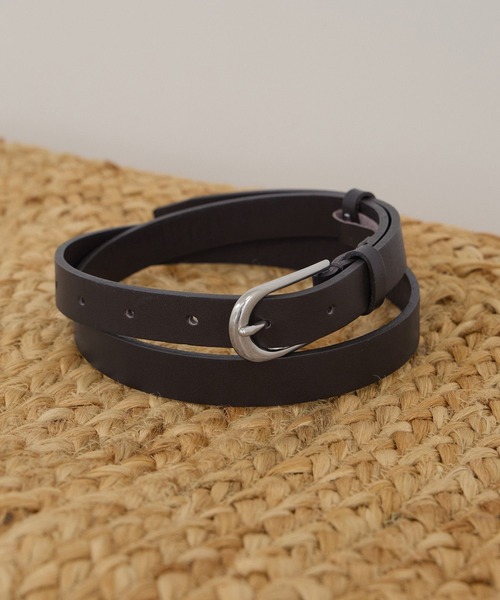 SALON adam et rope'（サロン アダム エ ロペ）の「【W S（ドゥーブル）】レザーオーバルバックルベルト 2（ベルト・レディース・ベージュ系その他/ブラック/ブラウン・FREE）」の2枚目の写真