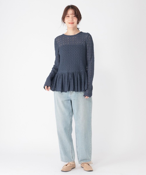 studio CLIP（スタディオクリップ）の「レースギャザー切り替えロングスリーブプルオーバー（Tシャツ/カットソー・レディース・アイボリー/オリーブ/ライトブルー/オフホワイト・FREE）」の22枚目の写真