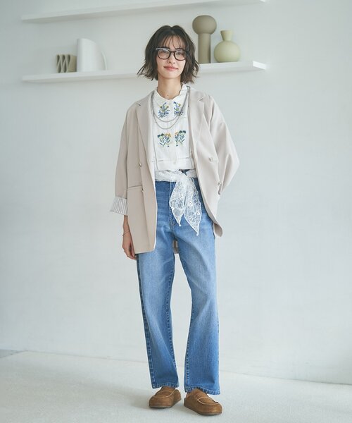 Remind me and forever（リマインドミーアンドフォーエバー）の「【nane】【India series】パッチワーク刺繍シャツブラウス（シャツ/ブラウス・レディース・オフホワイト/ブラック・FREE）」の8枚目の写真