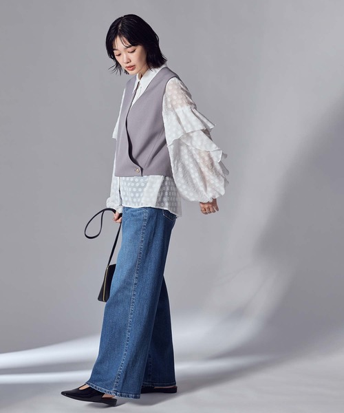 Gready Brilliant（グレディブリリアン）の「カシュクールベスト（その他アウター・レディース・グレー/ベージュ・38）」の20枚目の写真