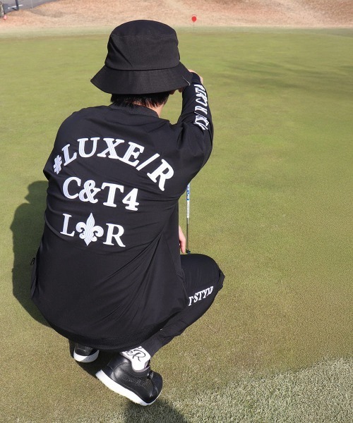 LUXE/R GOLF(ラグジュ ゴルフ)の「(RM)【LUXE/R GOLF】ナイロン ストレッチ ブロード コード刺繍 プルオーバー シャツ(スウェット・メンズ・ベージュ系/チャコールグレー/ブラック・X-LARGE/LARGE/MEDIUM)」の6枚目の写真
