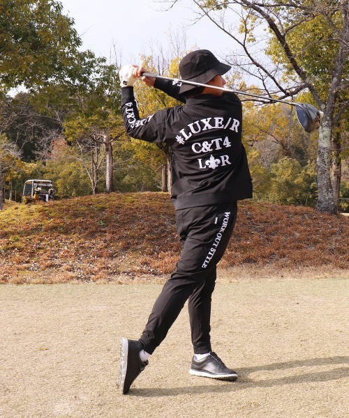 LUXE/R GOLF(ラグジュ ゴルフ)の「(RM)【LUXE/R GOLF】ナイロン ストレッチ ブロード コード刺繍 プルオーバー シャツ(スウェット・メンズ・ベージュ系/チャコールグレー/ブラック・X-LARGE/LARGE/MEDIUM)」の13枚目の写真