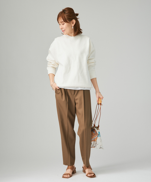 VERMEIL par iena(ヴェルメイユパーイエナ)の「ダンボールニット スウェット(ニット/セーター・レディース・ホワイト/ボルドー/ネイビー・FREE)」の4枚目の写真