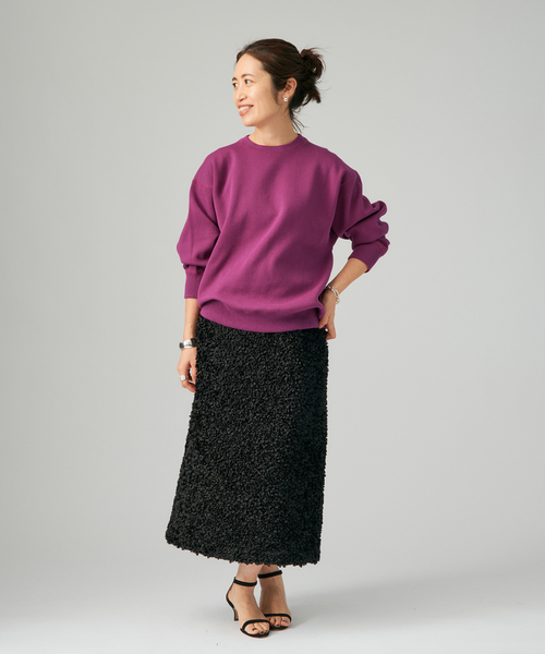 VERMEIL par iena(ヴェルメイユパーイエナ)の「ダンボールニット スウェット(ニット/セーター・レディース・ホワイト/ボルドー/ネイビー・FREE)」の20枚目の写真