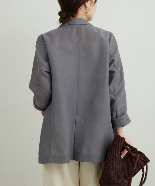 GALLARDAGALANTE（ガリャルダガランテ）の「【WEB限定】【サイズ展開あり】メッシュジャケット（テーラードジャケット・レディース・ネイビー/グレー・1/FREE）」の6枚目の写真