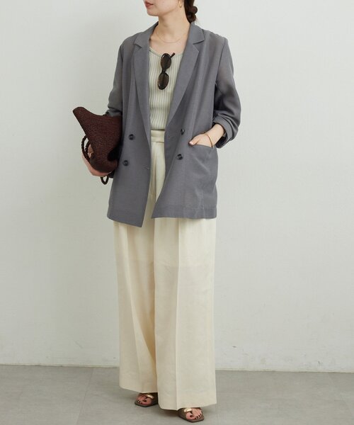 GALLARDAGALANTE（ガリャルダガランテ）の「【WEB限定】【サイズ展開あり】メッシュジャケット（テーラードジャケット・レディース・ネイビー/グレー・1/FREE）」の7枚目の写真