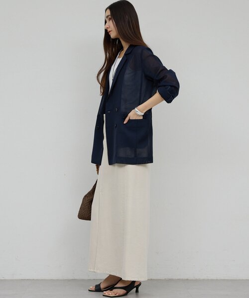 GALLARDAGALANTE（ガリャルダガランテ）の「【WEB限定】【サイズ展開あり】メッシュジャケット（テーラードジャケット・レディース・ネイビー/グレー・1/FREE）」の17枚目の写真